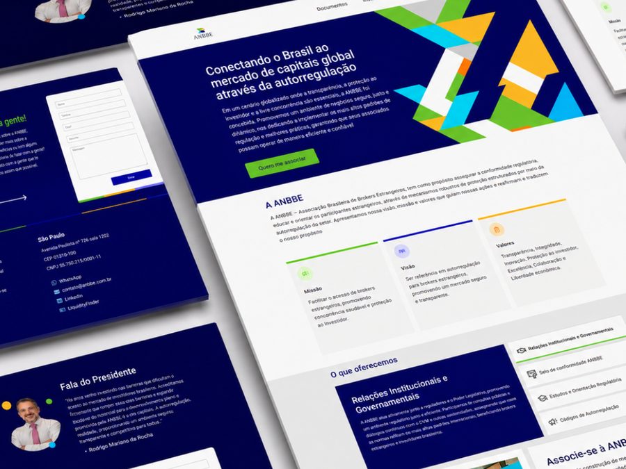 Site institucional da ANBBE, Associação Brasileira de Brokers Estrangeiros